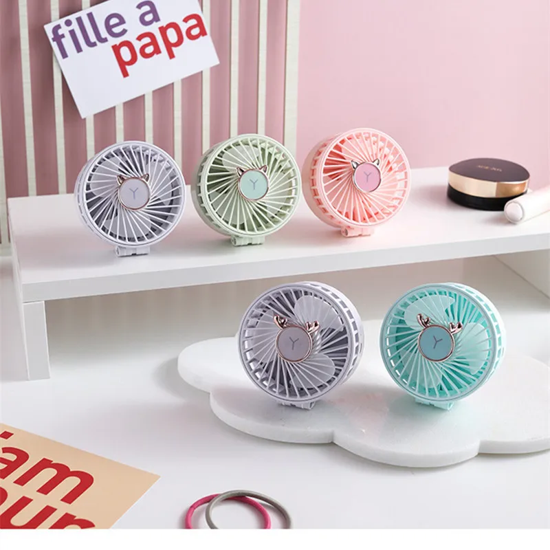 

Portable Mini Fan Travel Make-Up With Lens Can Hang Neck Small Fan USB Rechargeable Fan