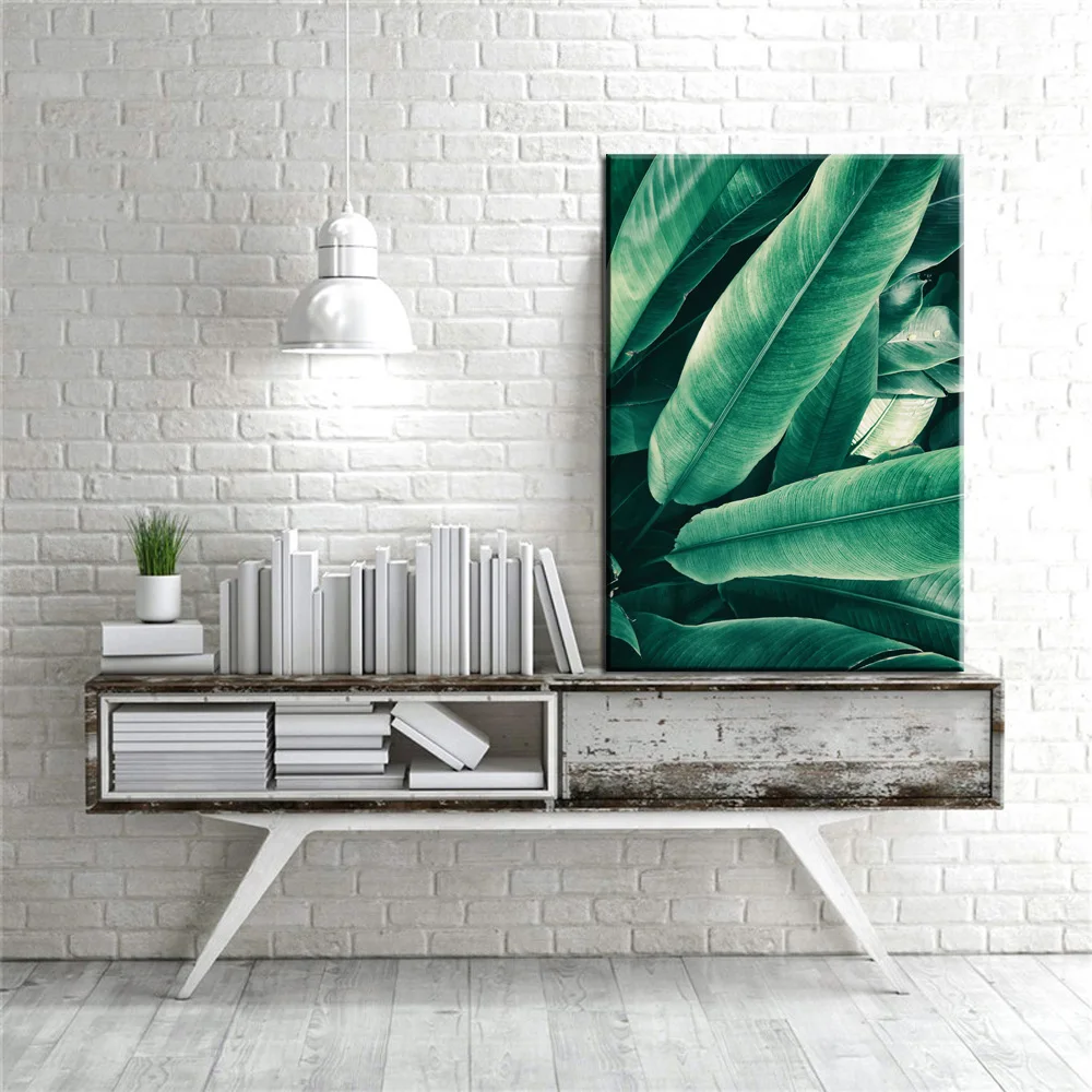 

Modern Prints Plant Leaf Art Posters And Prints Green Wall Art Canvas Painting Art Wall Pictures For Living Room