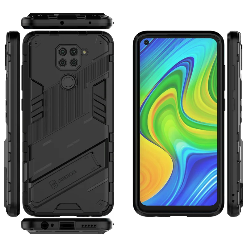 Fashion Holder Case For Redmi Note 9 Cover For Redmi Note 9 Punk Shockproof Kickstand Back Cover For Redmi Note 9 S Pro T Fundas