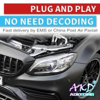 AKD car Head Lamp for Benz W205 C63 Headlights 2019-2020 C300 C260 New ALL LED Headlight dynamic turn signal DRL Bi-LED LENS