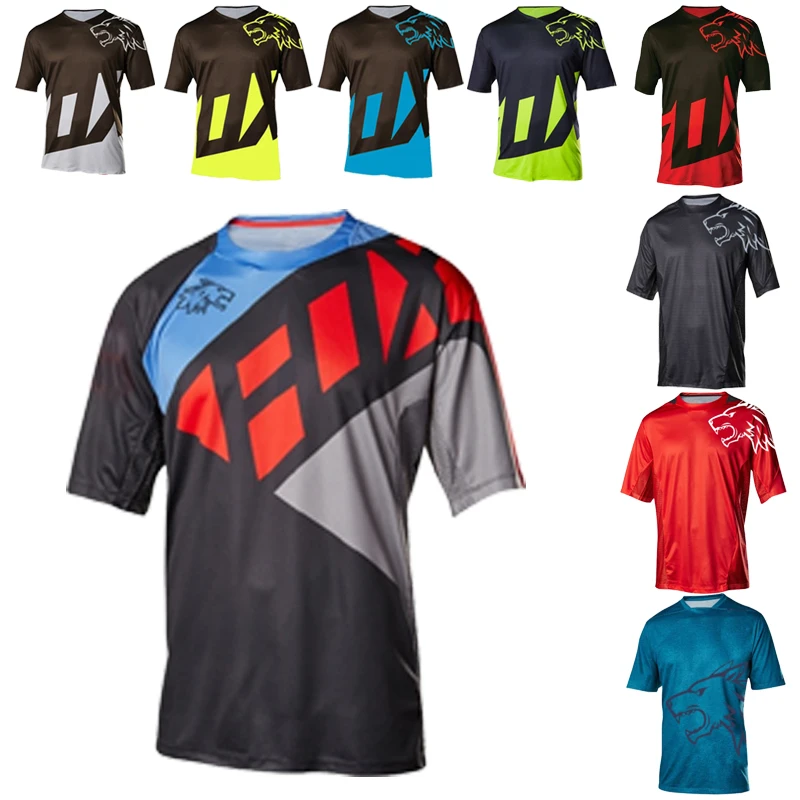 

2021 black red mtb Enduro cycling maillot offroad motocross bmx bike jerseys summer downhill short clothes dh t shirt