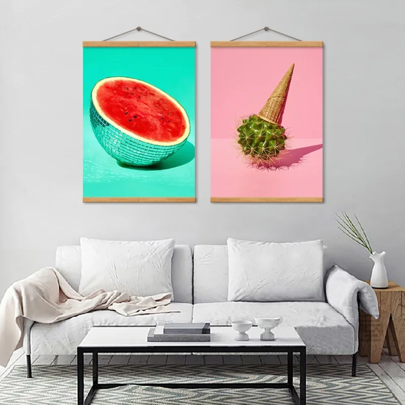 

Abstract Watermelon Poster Print Summer Fruit Canvas Painting Picture Home Wall Colorful Bedroom Modern Decorative Poster Custom