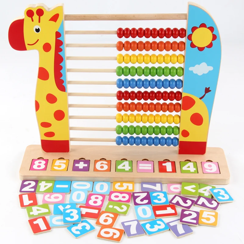 Детские деревянные игрушки Abacus маленький калькулятор ручной работы по методу
