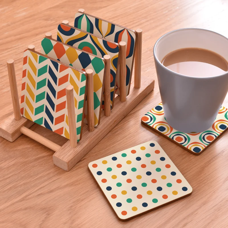 

Nordic Home Table Mats Coaster Wooden Creativity Minimalist Coffee Coasters Heat Resistant Tableware Kitchen Accessories BC50BD