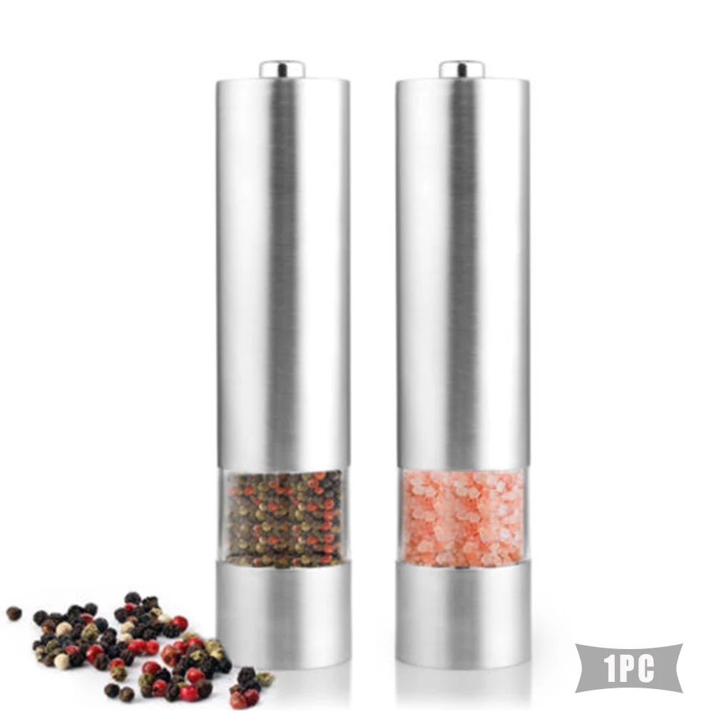 Мельница для перца с питанием от батарейки измельчитель соли из нержавеющей