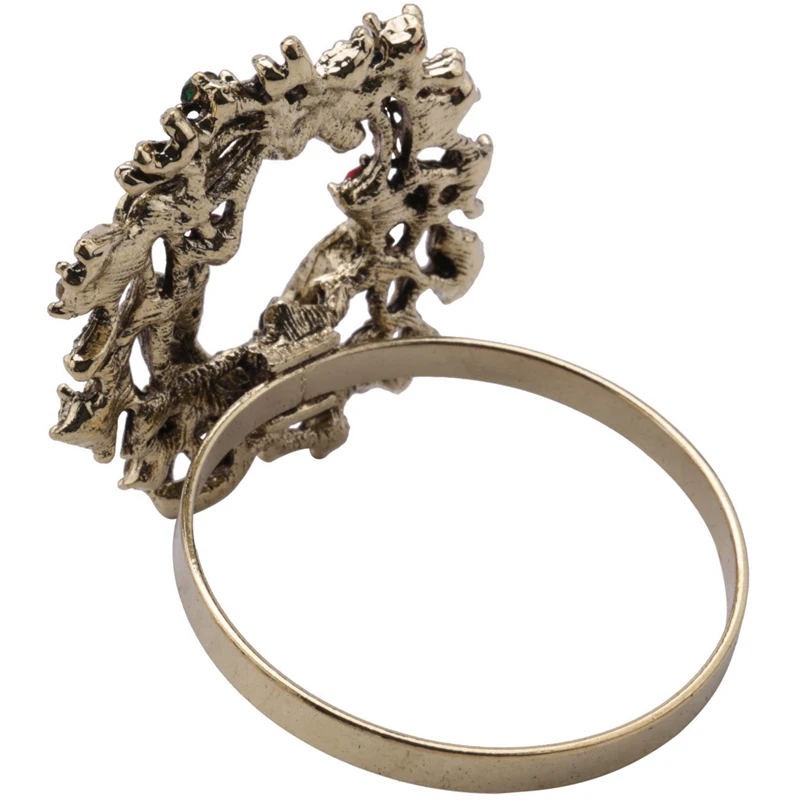

18 Pcs Christmas Wreath Napkin Rings Metal Napkin Buckle Napkin Holder 4.3X4.3Cm & 4.8X3.5Cm