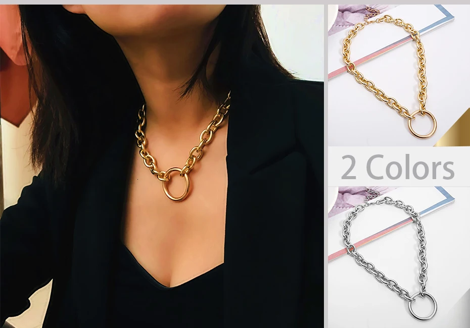 SHIXIN Exaggerated Fashion Charms Choker Necklace Bracelet Sets Hiphop Women Jewelry Boho Cuban Link Chain Female Hippie Collier