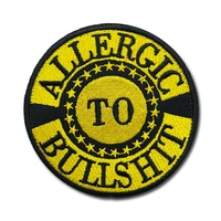 allergic bullshit patches high quality embroidered military tactics badge hook loop armband 3d stick on jacket backpack