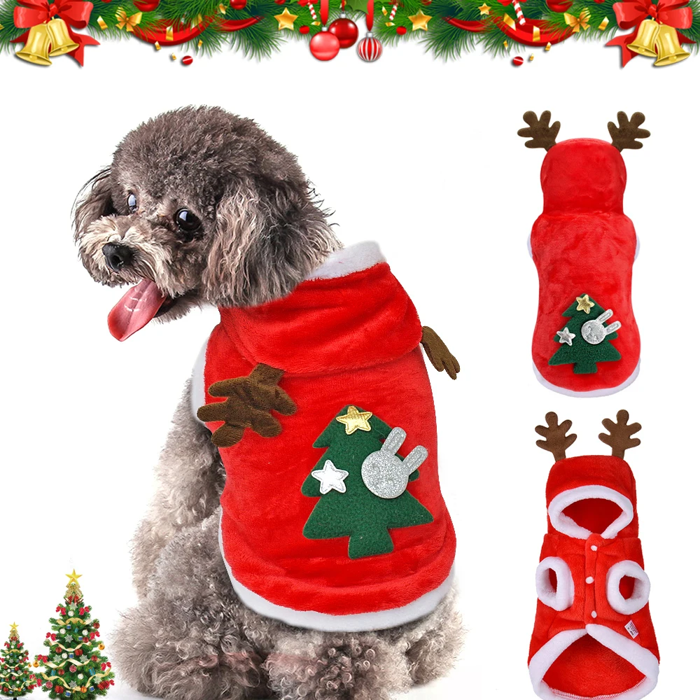 

Christmas Dog Clothes Small Dogs Cats Santa Costume Pet Cat Clothing Jacket Coat Pets Costumes for Pug Chihuahua Yorkshire perro