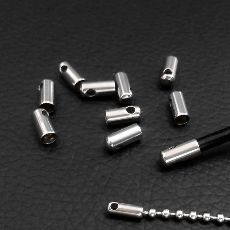 

50Pcs/Bag Latest Stainless Steel Snake Rope Buckle All Sizes of PU/PVC Wax Cord Buckle Accessories