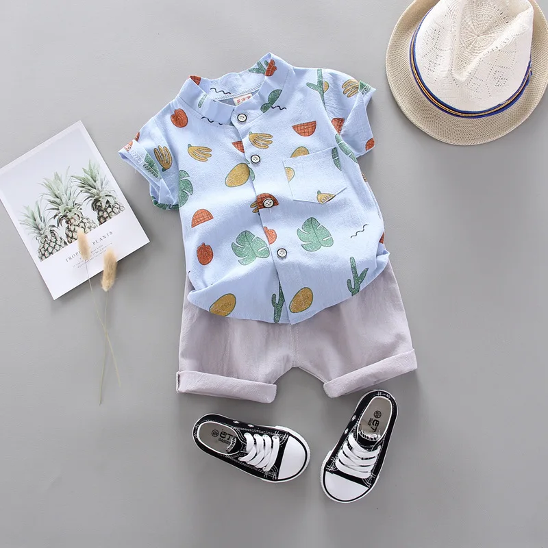 2020 комплекты летней одежды для маленьких девочек Детский костюм комплект