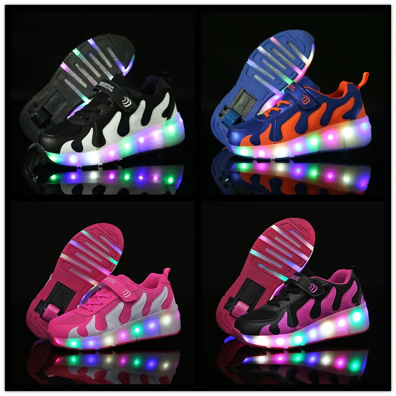 Heelies 2020 светящиеся кроссовки Дети Роликовых Коньках Обувь для детей Светодиодные