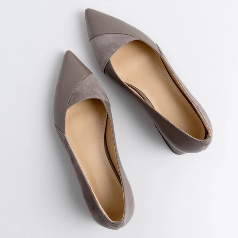 Женские туфли на низком каблуке из натуральной коровьей кожи Новинка сезон весна