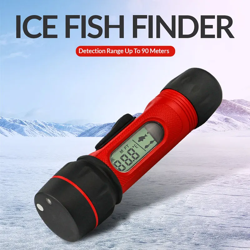 Ice Fishing Echo Sounder Fish finder Wireless Echo Sounder 0.8-90m Depth Digital Handle Transducer Sensor Sonar Fishfinder