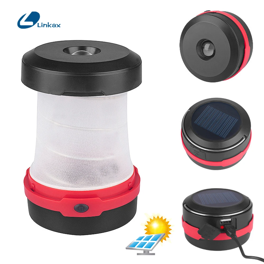 Солнечная многофункциональная Выдвижная походная лампа наружный портативный