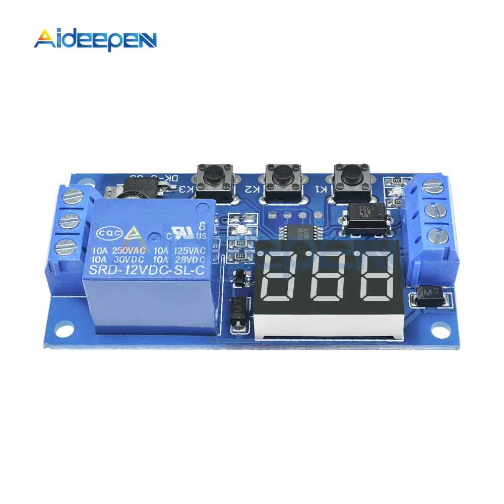 DDC-331 DC 12V цикл запуска реле задержки таймера светодиодный цифровой дисплей регулируемое Реле переключения времени с чехлом