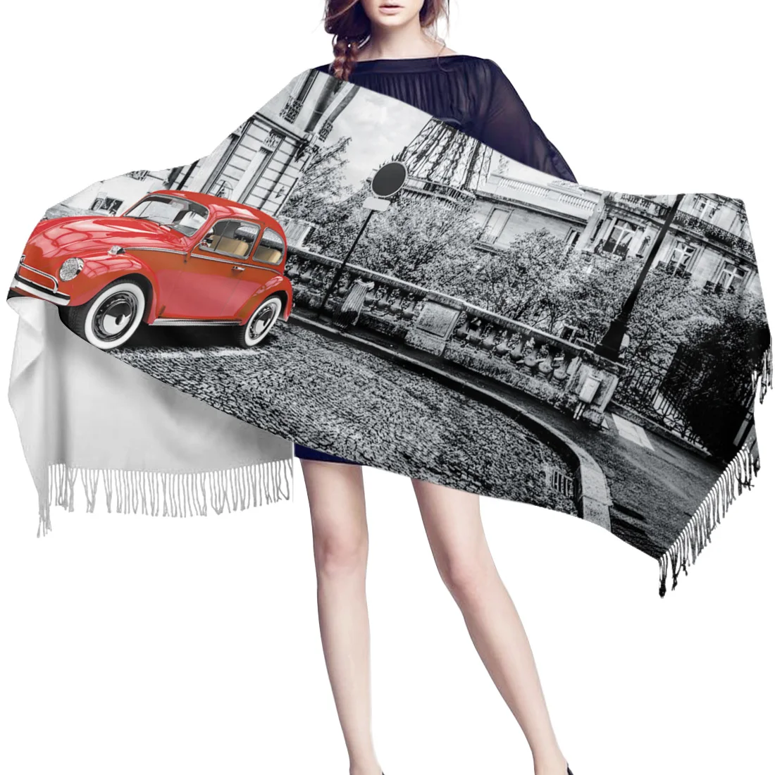 Мягкий кашемировый шарф красные винтажные зимние легкие шарфы большого размера