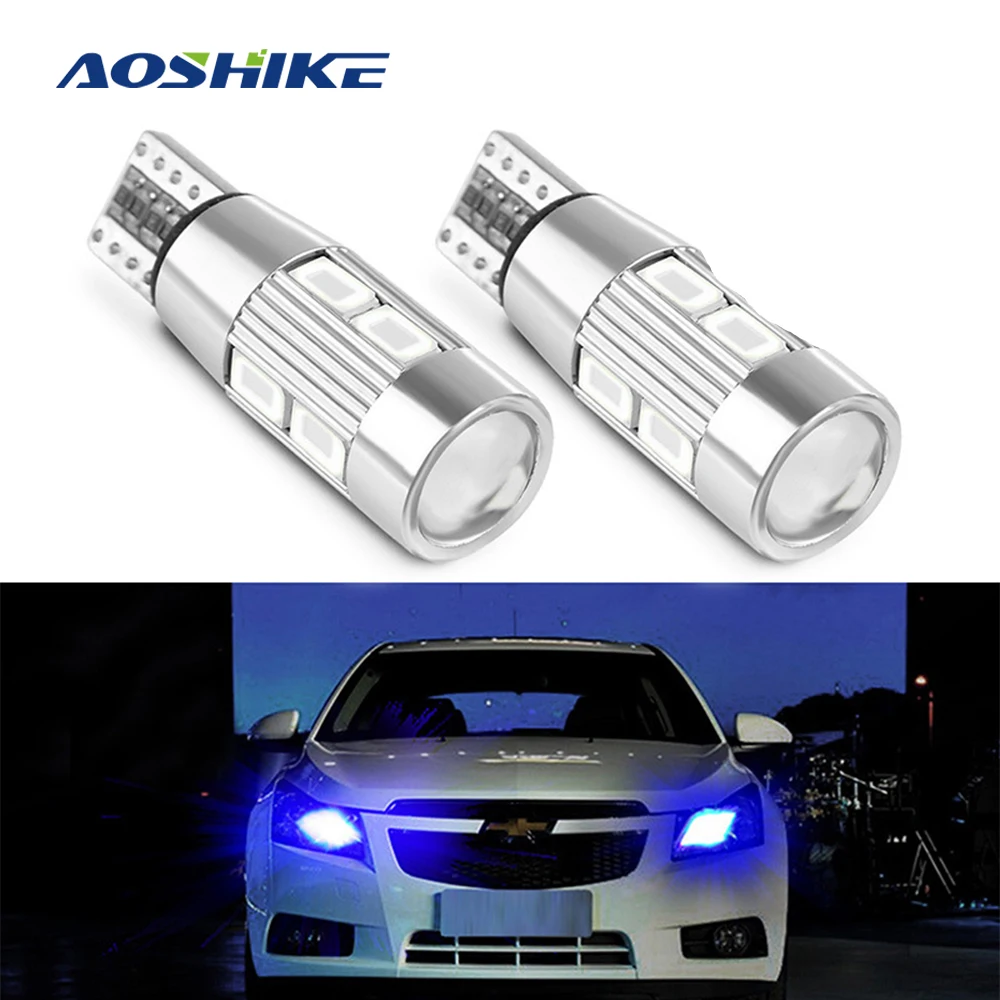 AOSHIKE 2 шт. T10 W5W Canbus без ошибок 10 SMD 5630 светодиодсветильник лампа с клиновидным