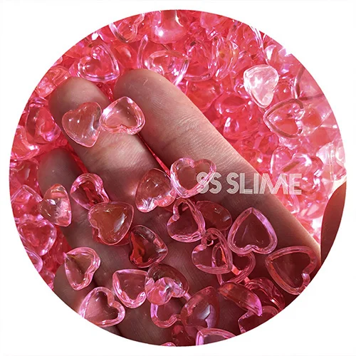 Pink Счастливые обезьяны слизи талисманы поставки игрушки прозрачные бусины в виде сердца дополнительные аксессуары разбрызгивает для пушистой прозрачной слизи - Цвет: Pink