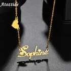 Atoztide индивидуальное модное ожерелье из нержавеющей стали с именным буквенным принтом, Золотая Корона, ожерелье с бабочкой, кулон, имя, подарок