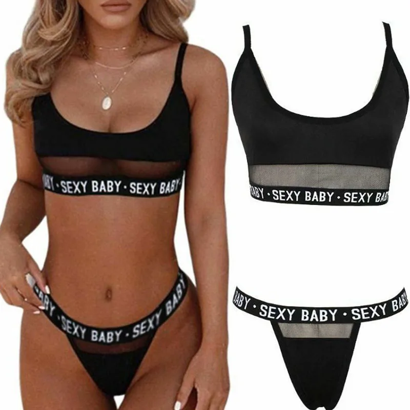 

Женский сексуальный комплект нижнего белья S-3XL, женское сексуальное прозрачное женское нижнее белье, стринги, трусики, женское черное, бело...