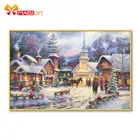 вышивка крестом наборы рукоделие, наборы для вышивки 11CT водорастворимые рисунки на холсте 14CT полный Рождественский город NCMC122