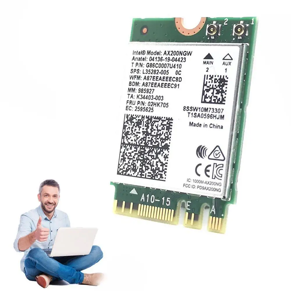 Для Intel AX200 2400 Мбит/с Беспроводная AX200NGW NGFF M.2 Bluetooth 5 0 Wifi сетевая карта 2 4G/5G 802.11ac/ax |