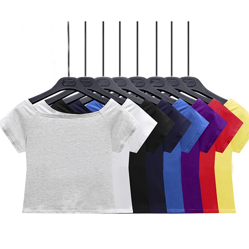 Женский короткий топ с вырезом лодочкой черно-белая футболка коротким рукавом