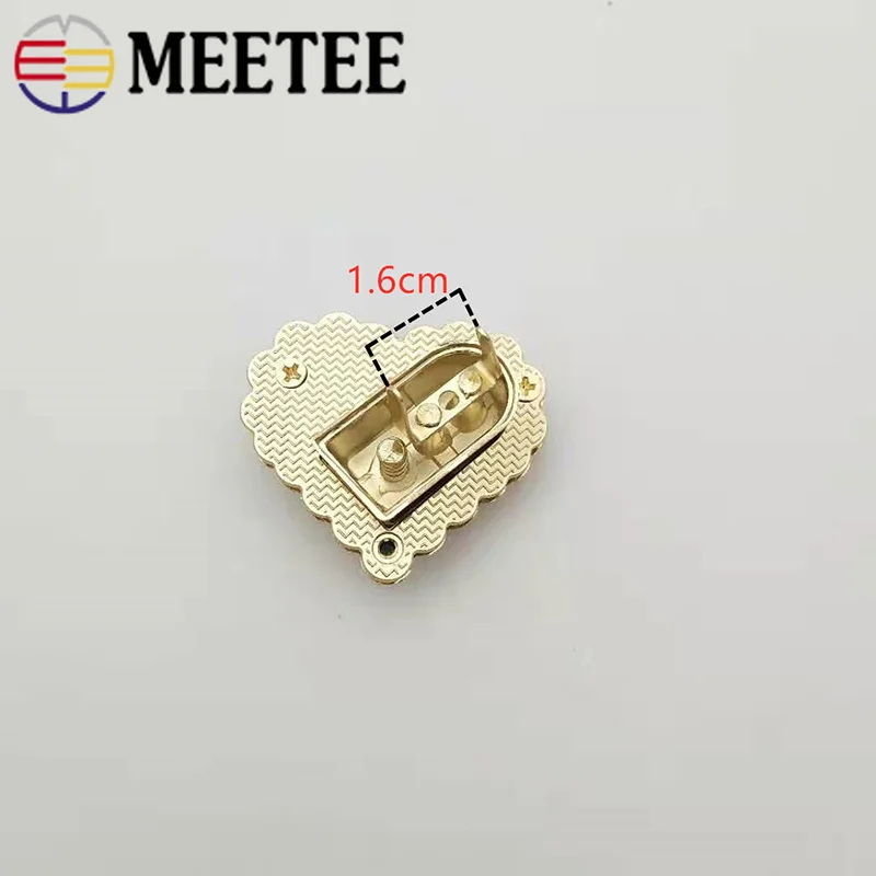 Meetee 5/10 шт 38x42мм металлический замок из сплава застежка в форме сердца