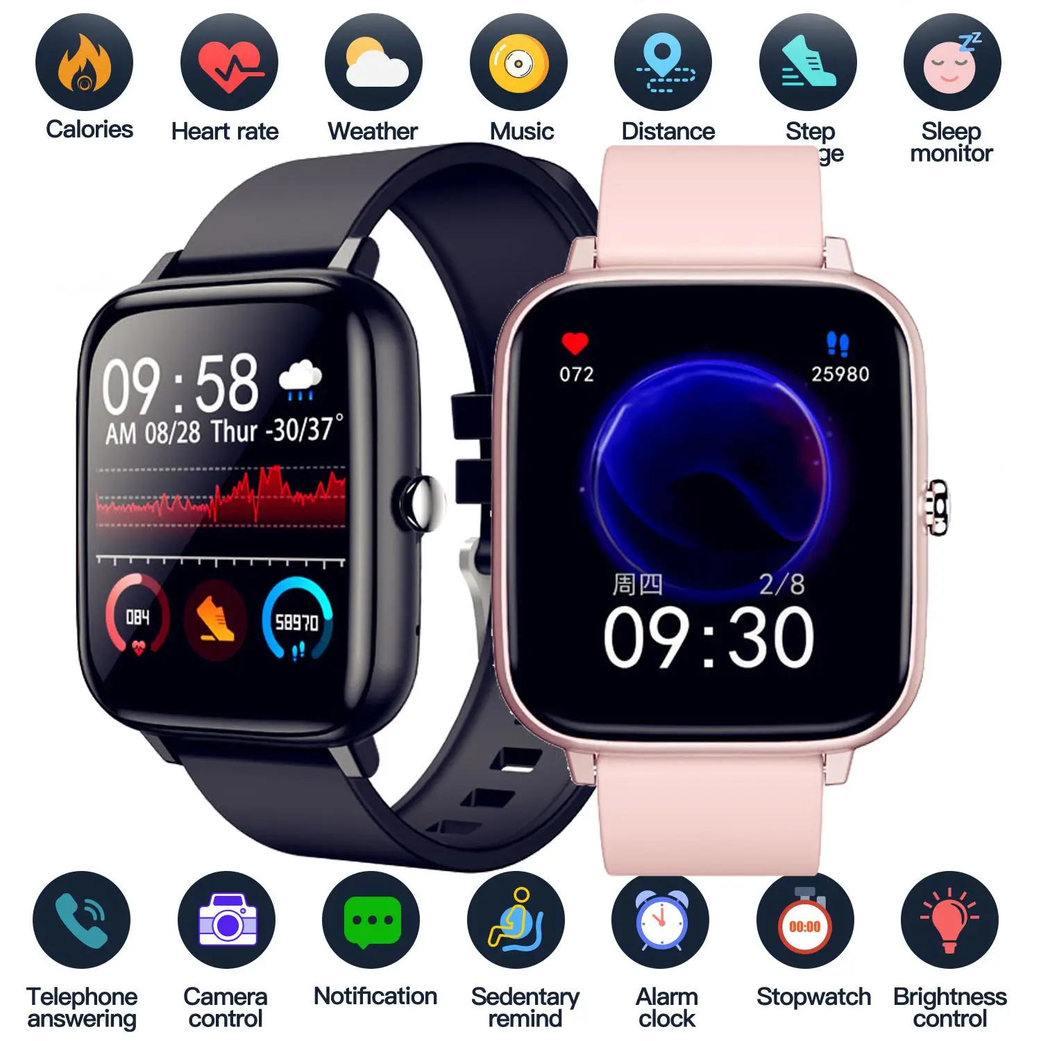 

2021 Bluetooth Call Smart Watch Full Touch Sport Smartwatch Men Women Sleep Heart Rate Monitor Reminder Watches For IOS Android