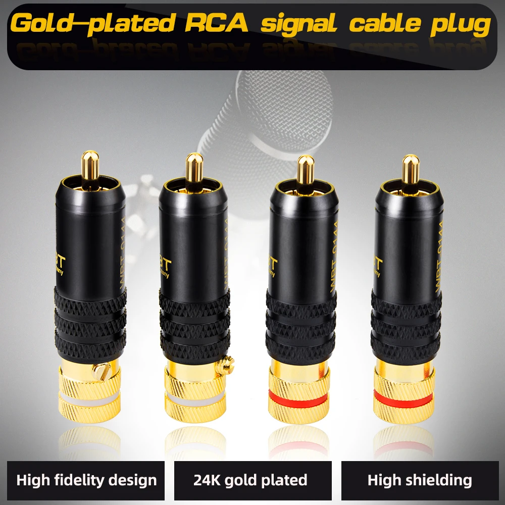 4 шт./лот новинка позолоченный медный RCA разъем Mayitr прочный винты паяльная