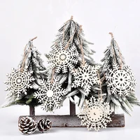 christmas tree snowflakes stars diy christmas hanging ornaments pendant new wooden table confetti christmas home decorations