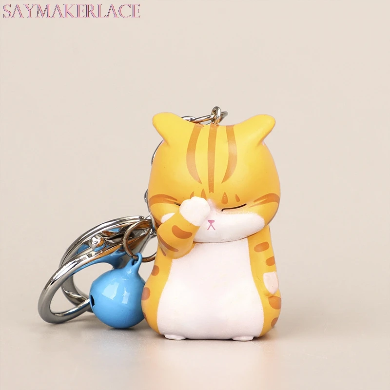 

Cute Shy Cat Keychains Chubby Kitten Keyring Trinket Bag Ornament Keys Lovely Cat Animal Keychain Hot Sale