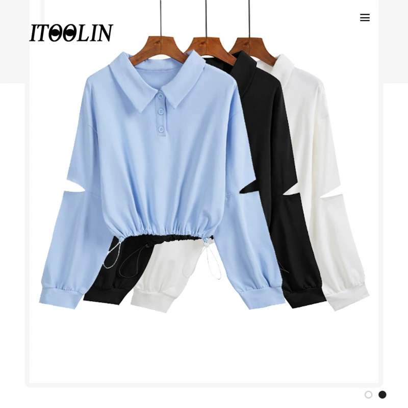 

Women polo shirt women's long sleeve top 2020 harajuku shirt kpop clothes camisetas mujer y2k aesthetic top femme t-shirts