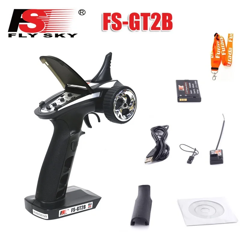 

Flysky FS-GT2B FS GT2B 2.4G 3CH Gun RC Controller /W Receiver, TX Battery, USB Cable, Handle --Upgraded FS-GT2 GT2