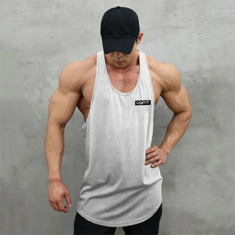 Мужские новые горячие стили Vneck Yback топы с сеткой Быстросохнущий жилет Стрингер
