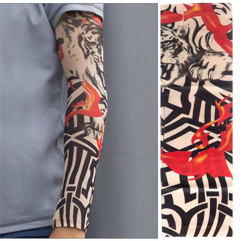 6 типов нейлоновых 3D татуировок напечатанные рукава для защиты от солнца на