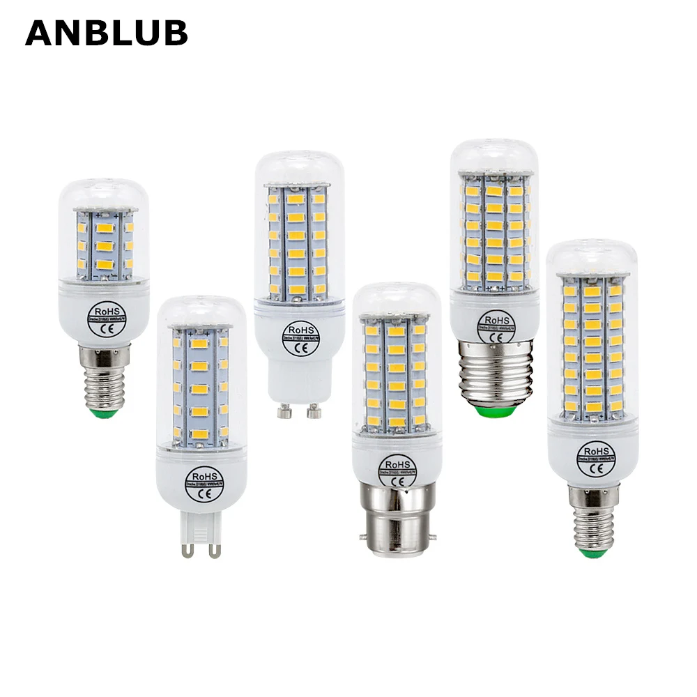 ANBLUB светодиодный светильник E27 E14 B22 G9 GU10 светильник 220V SMD 5730 для Люстра-прожектор 24 36 48 56 69 72 светодиодный s светодиодная лампа-кукуруза дома светильник Инж