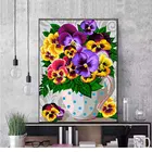 Набор для алмазной вышивки QIQING сделай сам, мозаика из квадратныхкруглых страз, композиция из цветов растений, украшение для дома, подарок