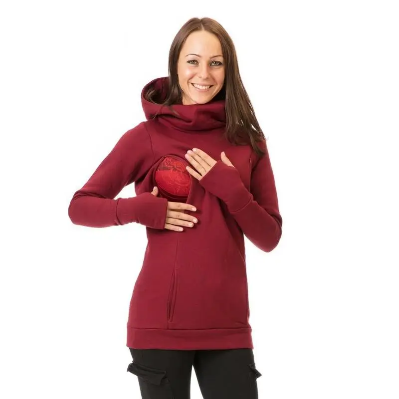 Nursing Hooded Lactation Clothes For Pregnant Sweatshirt Large Size Shirts Pregnancy Women Breastfeeding Maternity Clothing Tops
