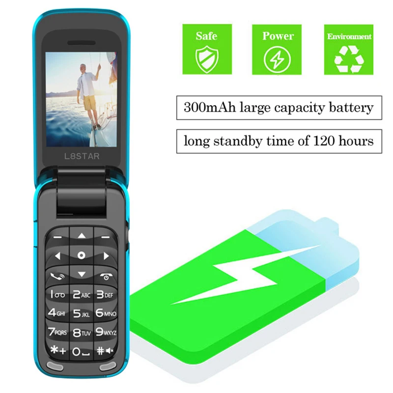 Мини-телефон-раскладушка L8star с Bluetooth музыкальный ресивер Mp3 плеер наушники