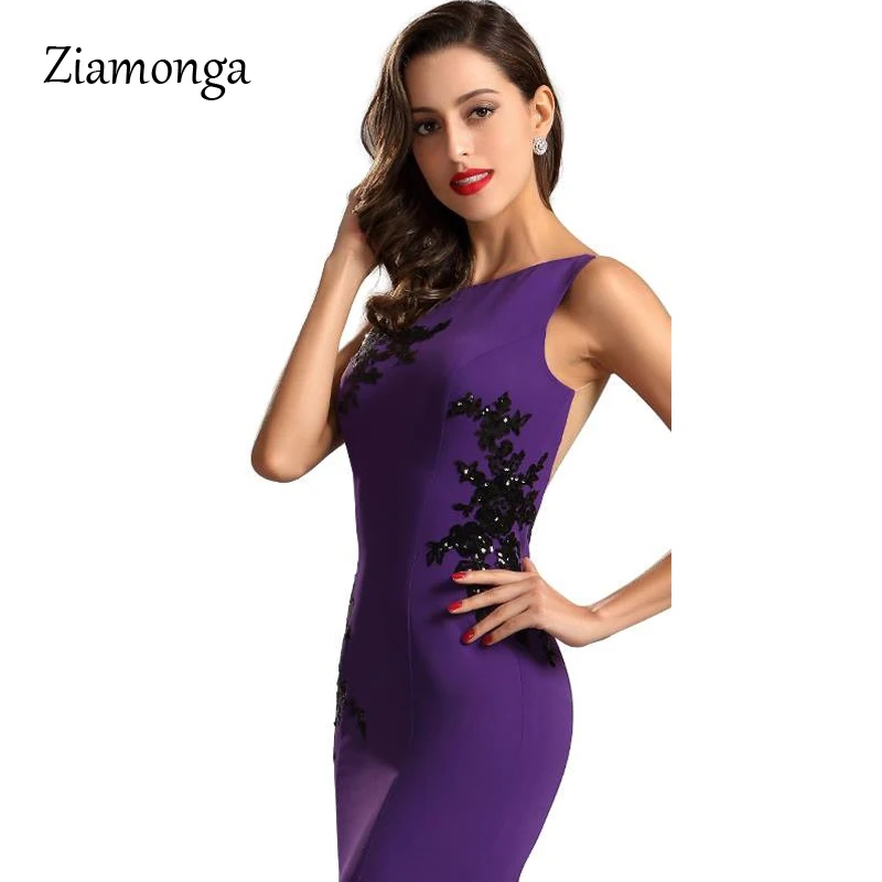 Длинное женское вечернее платье Ziamonga Кружевное облегающее с открытой спиной