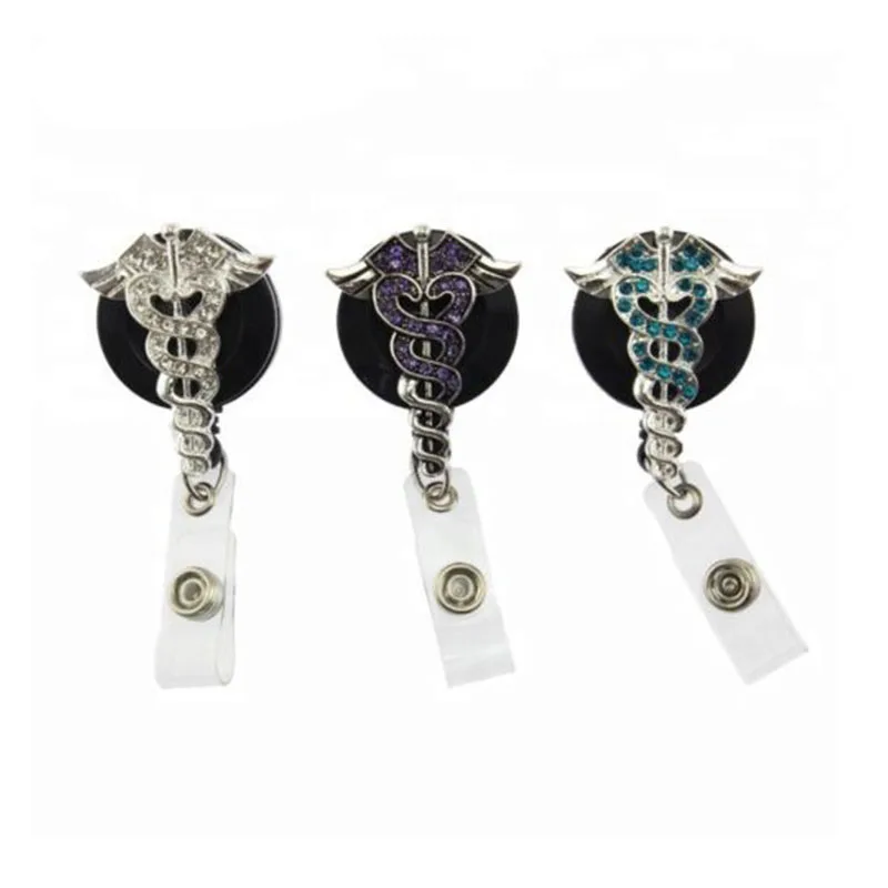 Выдвижной сверкающий горный хрусталь Медсестра Медицинский доктор символ RN