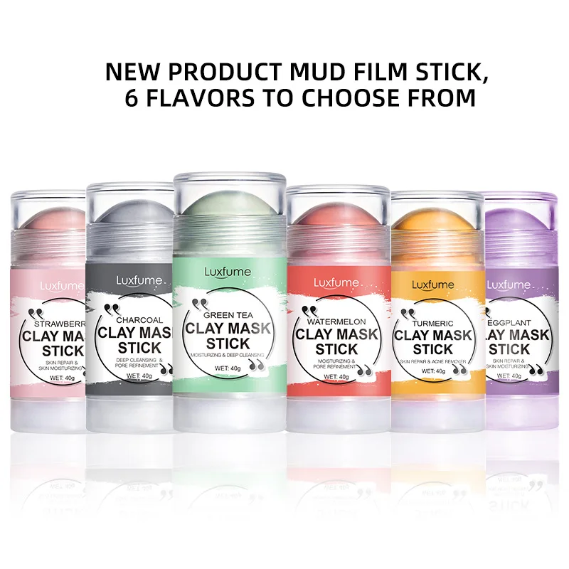 

40g Solid mud mask moisturizing facial cleansing turmeric bamboo charcoal mud mask stick face maks skin care
