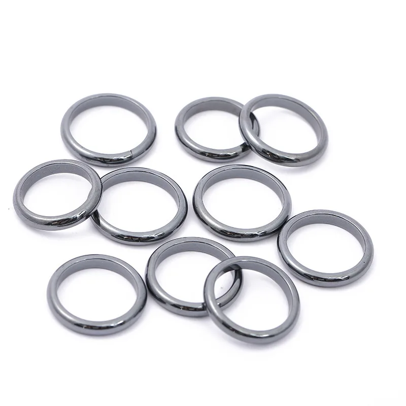 

high-quality black gallstone ring European and American jewelry new product multi-faceted simple couple healthy magnetic therapy