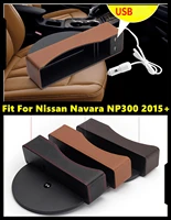 central armrest storage box container holder tray with usb charger for nissan navara np300 2015