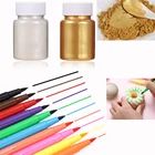 Новинка съедобный пигмент Золотая пудра серебряная жемчужная пудра пищевой порошок мусс торт шоколадная помадка цветная ручка для украшения выпечки