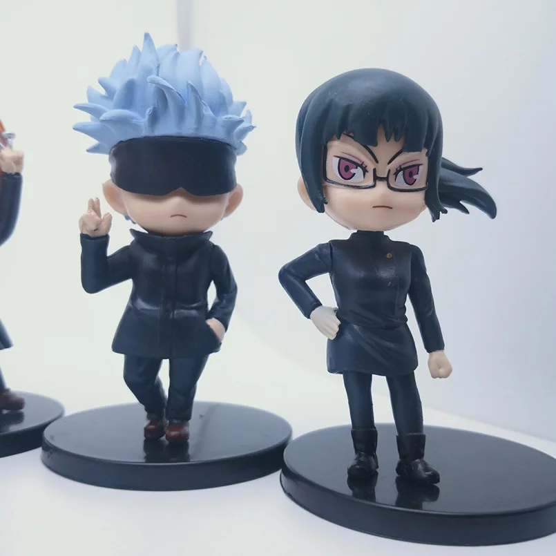 

6pcs Q Ver Anime Jujutsu Kaisen Figure Yuji Itadori Mysterious Megumi Gisaki roses Gojo Satori Zenin Maki PVC Action Figure toys