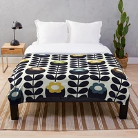 orla kiely flowers design throw blanket creative printed soft bath for travel blanket four season outdoor bedspread on the bed