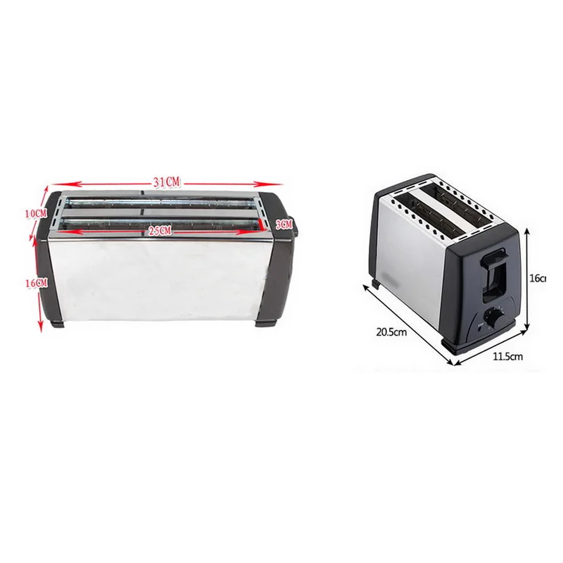 110V/220V Electric Toaster Household 6 Gears Automatic Bread Baking Maker Breakfast Machine Toast Sandwich Grill Oven 2-Slice |